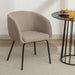 039-Set of 1 Boucle Fabric Dining Chair With Black Metal Legs,Light Coffee - DTYStore
