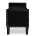 Upholstered Tufted Button Storage Bench with nails trim,Entryway Living Room Soft Padded Seat with Armrest,Bed Bench-Black