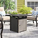 28in Outdoor Propane Fire Pit Table, 50,000BTU Gas Firepit with Lid, ETL Certified for Garden Patio