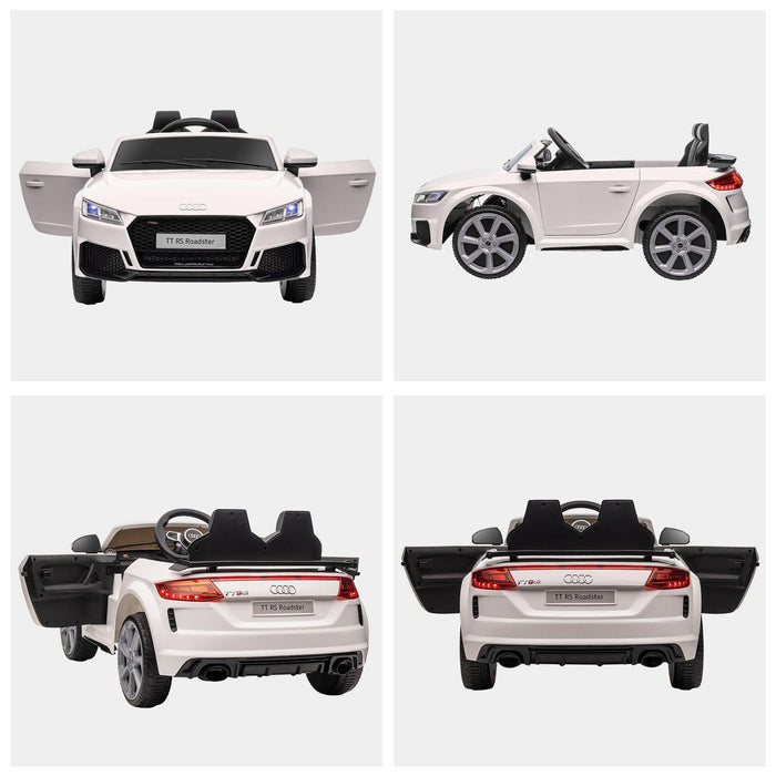 6V Kids Electric Ride On Car, Licensed Audi TT RS with Seat and Remote Control, Horn, Music, MP3 - White