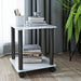 Modern 2-Tier Side Table with Storage Shelf, Sofa Table, and Night Stand White+Black