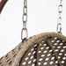 Brown Wicker Hanging Double-Seat Swing Chair with Stand w/Beige Cushion - DTYStore