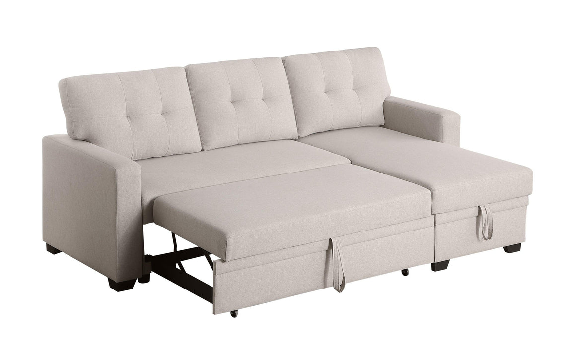 Upholstered Pull Out Sectional Sofa with Chaise for Comfortable Living Spaces