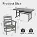 7 Piece HDPE Patio Outdoor Furniture Set for 6, Dining Table and Chairs,51'' Outdoor Dining Table , Outdoor Dining Set for Garden, Backyard, Lawn, and Poolside(grey) - DTYStore