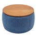 Round Storage Ottoman, 2 in 1 Function, Work as End table and Ottoman, Navy (25.5"x25.5"x14.5")