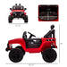 12V Kids Ride On Truck with Parent Remote Control, Electric Battery Powered Toy Car with Spring Suspension, Adjustable Speed, LED Lights and Horn, Red