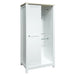 Bedroom Storage Wardrobe with Hanging Rods and 2 Drawers and Open Shelves,Sliding Door,White