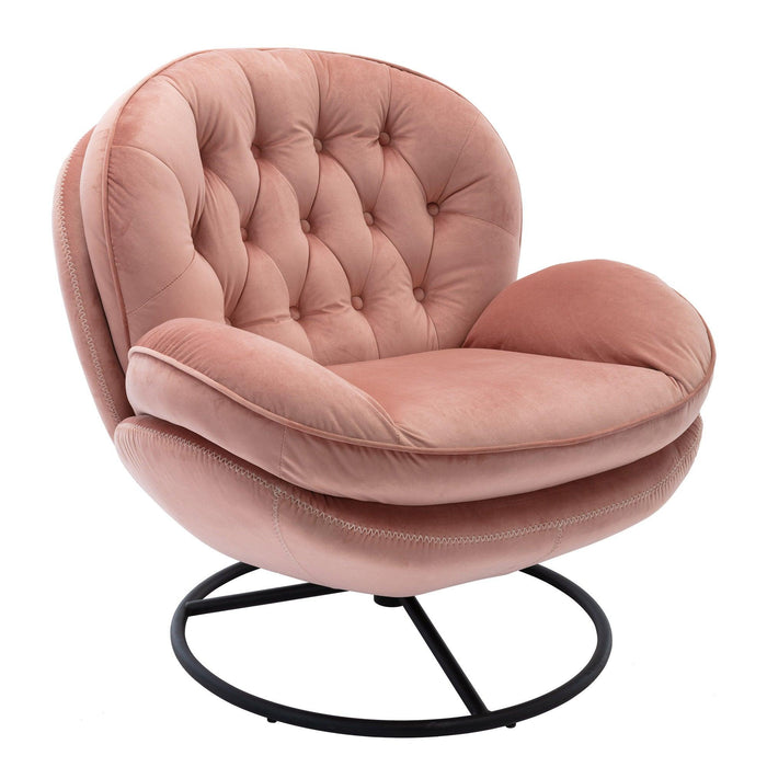 Accent chair TV Chair Living room Chair Pink sofa with Ottoman - DTYStore