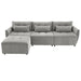 113.3" Convertible Sectional Sofa Couch 3-Seat L-Shaped with Movable Ottoman and USB