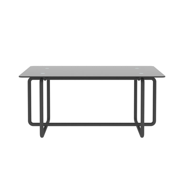 Modern Tempered Glass Tea Table Coffee Table, Table for Living Room,Black