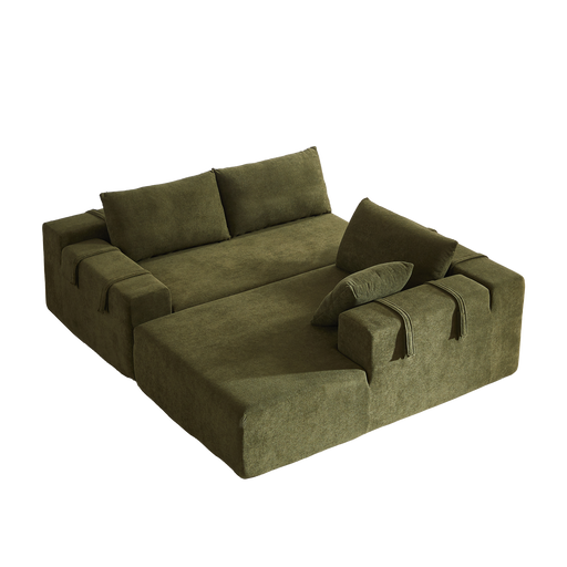 Modern Chenille Upholstered Sectional Sofa Couch Set,Modular 108" L Shaped Sectional Living Room Sofa Set With 6 Pillows,Free Combination Sofa Couch for Living Room,Bedroom(Right Chaise) - DTYStore