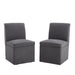 360 Degree Swivel Upholstered Dining Chairs Set of 2 Swivel Dining Room Chairs Kitchen Chairs Casters & Storage Comfy Modern Rolling Chair for Living Room Fabric Armless Chair - DTYStore