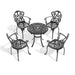 5-Piece Set Of Cast Aluminum Patio Furniture With Black Frame and Seat Cushions In Random Colors - DTYStore