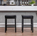 A&A Furniture,Counter Height 26" Bar Stools for Kitchen Counter Backless Faux Leather Stools Farmhouse Island Chairs (26 Inch, Black, Set of 2)