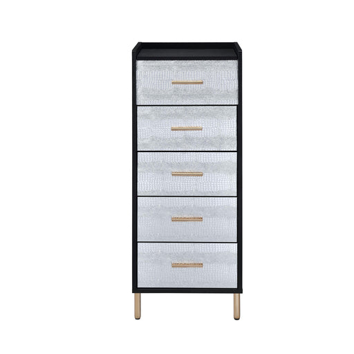 Black and Silver 4-drawer Jewelry Armoire with Lift-top - DTYStore