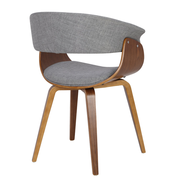 Vintage Mod Mid-Century Modern Dining/accent Chair in Walnut Wood and Light Grey Fabric by LumiSource - Set of 2 - DTYStore