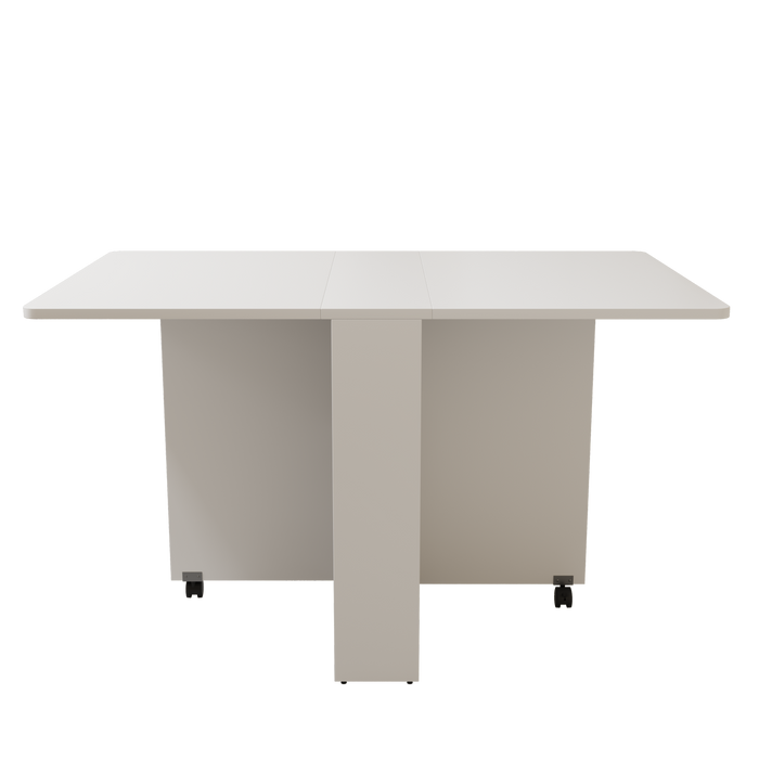 Fully unfolded 51.18 inches white foldable table, suitable for small family table or display table convenient, home simple long table, simple and lightweight - DTYStore