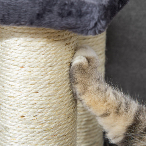 Cat Tree with 4 Steps for High Beds Couch, Cute Stair Shaped Cat Tree for Indoor Cats or Dogs w/ Sisal Scratching Post, Climbing, Playing, Gray - DTYStore