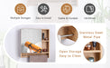 Bathroom Mirror Cabinet Wall Mounted,Medicine Cabinet,Over The Toilet Storage Cabinet with Shelves and Towel Rack - DTYStore
