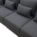 Modern Linen Fabric Sofa with Armrest Pockets and Pillows, Minimalist Style Couch