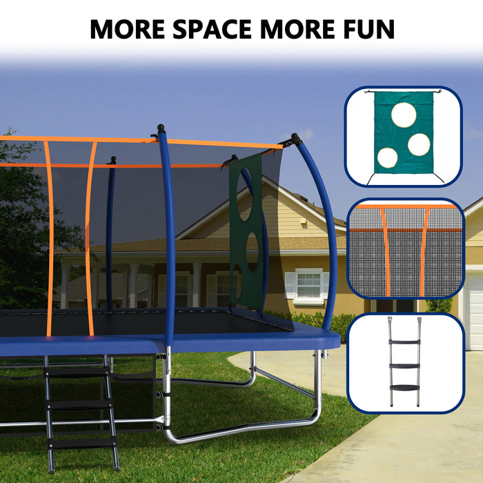 10X16FT Outdoor Square Trampolines for Kids Adults Long Rectangular Tumbling Trampoline - DTYStore