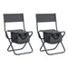 Set of 3, Folding Outdoor Table and Chairs Set for Indoor, Outdoor Camping, Picnics, Beach,Backyard, BBQ, Party, Patio, Black/Gray - DTYStore