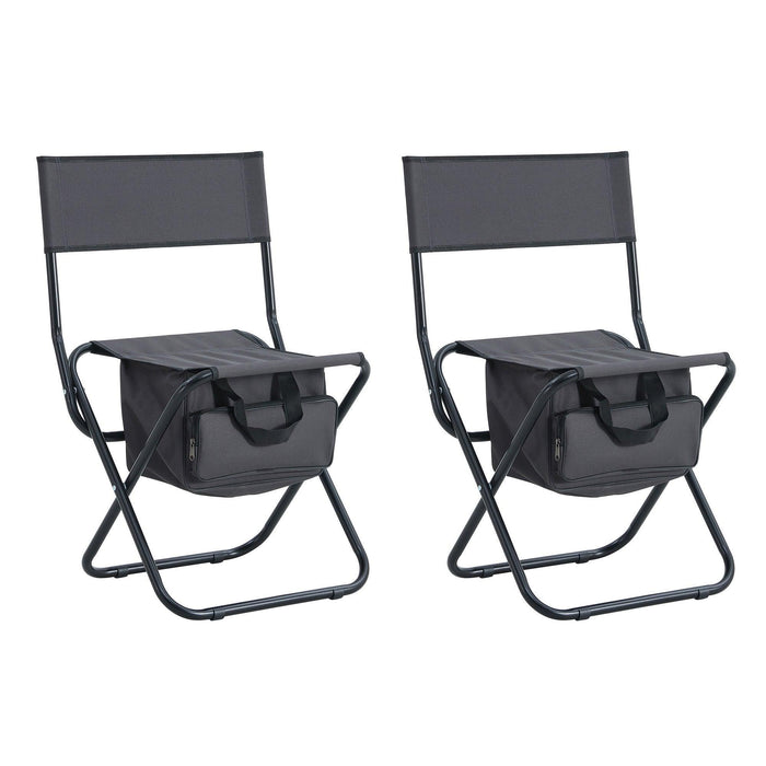 2-piece Folding Outdoor Chair with Storage Bag, Portable Chair for Indoor and Outdoor Use