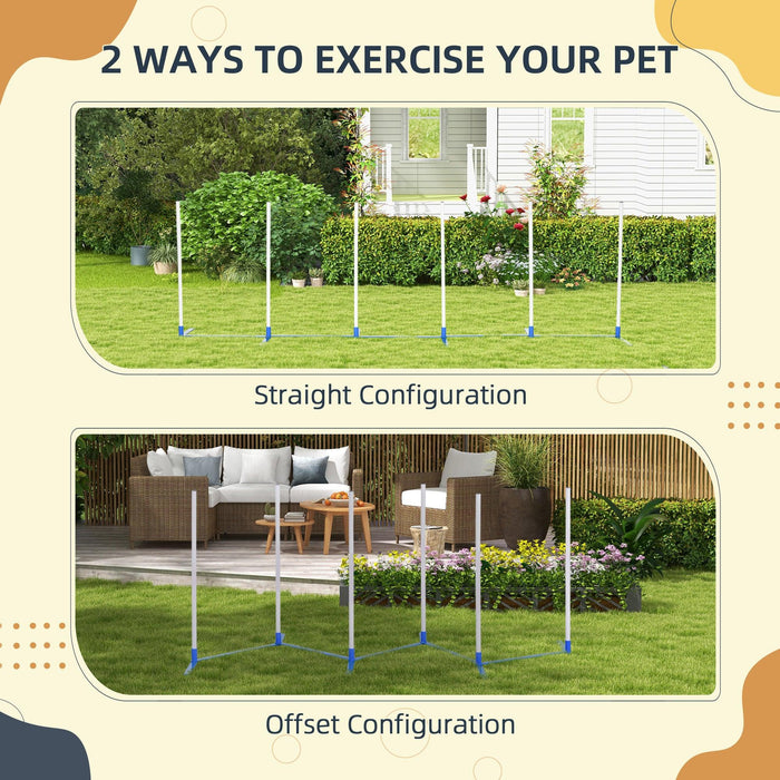 Agility Weaves Poles, Adjustable Dog Agility Kit Training Course Equipment for Puppy with Storage Bag