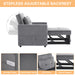 Convertible Sleeper Sofa Chair Bed with Pillow & Pocket, 3-in-1 Sofa Bed Sleeper Chair in Modern Velvet Fabric for Living Room, Bedroom, Study, Apartment, Gray - DTYStore