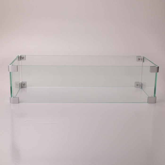 Rectangular Glass Wind Guard for Fire Pit - DTYStore