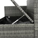 Outdoor 6-Piece All Weather PE Rattan Sofa Set, Garden Patio Wicker Sectional Furniture Set with Adjustable Seat, Storage Box, Removable Covers and Tempered Glass Top Table,Grey - DTYStore