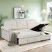 83" Modern Convertible Sleeper Sofa Bed with Storage Chaise,Beige