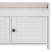 Storage Bench with 3 Shutter-shaped Doors, Removable Cushion and Hidden Storage Space