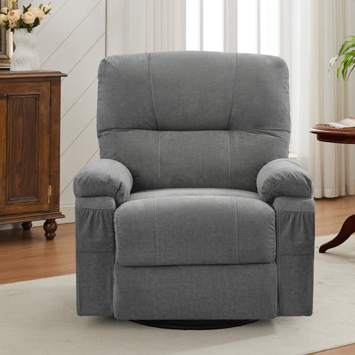 Recliner chair,360 degree rotating swing single sofa chair, equipped with soft cushion and backrest, comfortable armchair, suitable for living room lounge chair,GREY - DTYStore