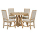 5-Piece Extendable Round Dining Set with Upholstered Chairs for Kitchen, Dining Room