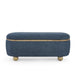 Storage Ottoman Bench, Upholstered End of Bed Ottoman Bench with Storage and Seating, Large Blanket Storage Bench for Foot Rest in Bedroom, Living Room, Entryway, Dark blue