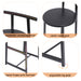 27''H Barstool Set of 3 Wooden Round Bar Stools with Footrest Modern Kitchen Chairs for Counter (Black & Black) - DTYStore