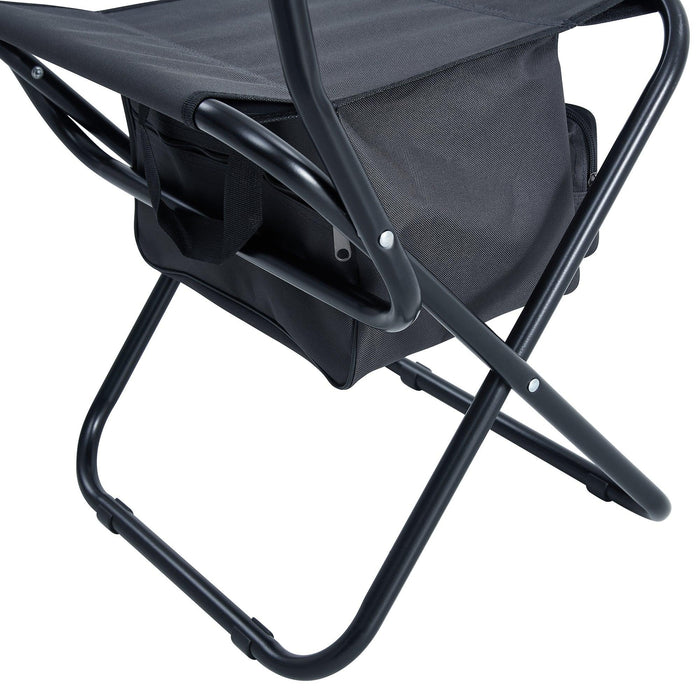 Set of 3, Folding Outdoor Table and Chairs Set for Indoor, Outdoor Camping, Picnics, Beach,Backyard, BBQ, Party, Patio, Black/Gray - DTYStore