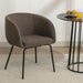 039-Set of 1 Boucle Fabric Dining Chair With Black Metal Legs,Dark Brown - DTYStore