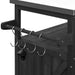 Outdoor Kitchen Island, Rolling Bar Cart & Storage Cabinet, Farmhouse Solid Wood Outdoor Grill Table with Stainless Steel Top, Spice Rack , Towel Rack for Kitchen & Barbecue, Black - DTYStore