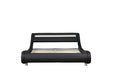 Full Bed Frame with Adjustable Headboard - Low Profile Sleigh Design, Strong Wood Slats Support and Mattress Foundation, No Box Spring Needed, Black - DTYStore