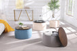 Round Ottoman Set with Storage, 2 in 1 combination, Round Coffee Table, Square Foot Rest Footstool for Living Room Bedroom Entryway Office