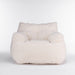 010-Soft Teddy Fabric Tufted Foam Bean Bag Chair With Teddy Fabric Ivory White