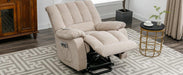 Massage Recliner Chair Electric Power Lift Recliner Chairs with Heat, Vibration, Side Pocket for Living Room Bedroom, Beige