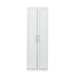 High wardrobe and kitchen cabinet with 2 doors and 3 partitions to separate 4 storage spaces, White