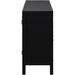 TREXM Large Storage Space Sideboard with Artificial Rattan Door and Metal Handles for Living Room and Entryway (Black)