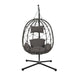 Egg Chair with Stand Indoor Outdoor Swing Chair Patio Wicker Hanging Egg Chair Hanging Basket Chair with Stand for Bedroom Living Room Balcony - DTYStore