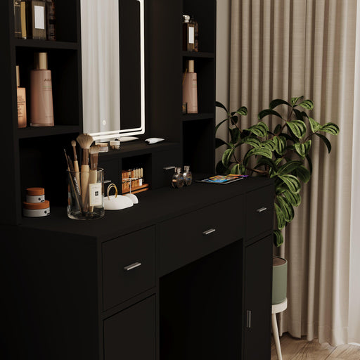 Newly Designed Smart Mirror Dressing Table with drawers and storage cabinet, dressing table with dressing pad for bedroom, dressing room - DTYStore