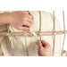 Outdoor Garden Rattan Egg Swing Chair Hanging Chair Wood+Khaki - DTYStore