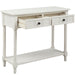 TREXM Daisy Series Console Table Traditional Design with Two Drawers and Bottom Shelf (Ivory White)